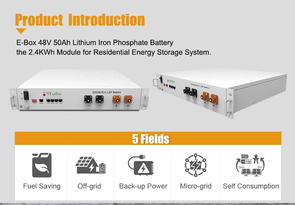 Pytes-4850 2.5kwh Bess Lithium Iron Battery with BMS for Home Solar Renewable Energy System UPS