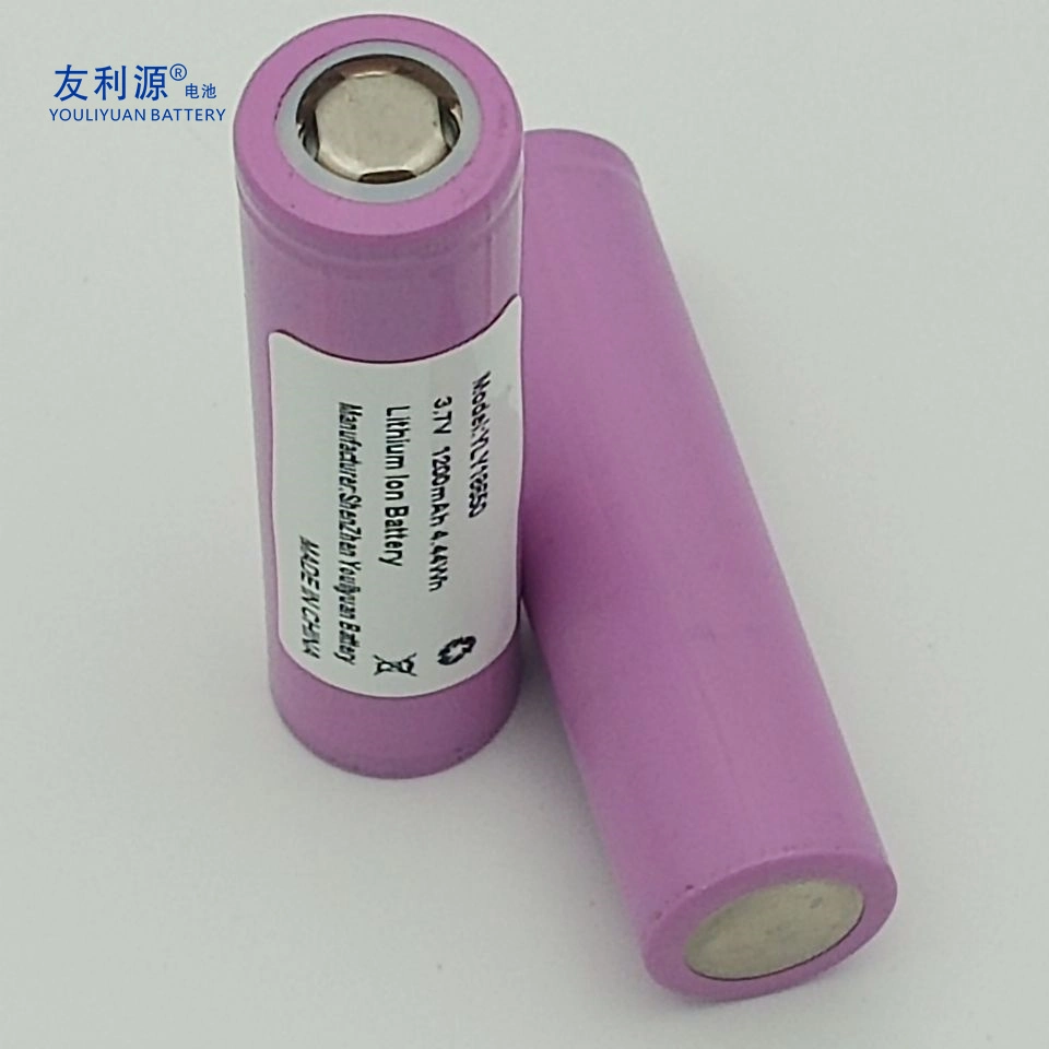 Cyclindrical Hot Sale Rechargeable Li Ion 18650 Battery 1200mAh Single Cell for Tie Rod Audio /Lawn Light